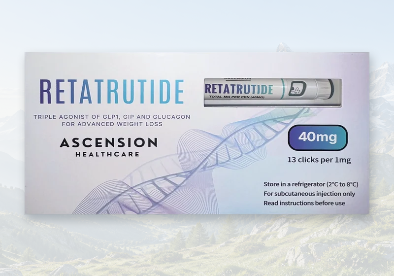 Ascension Healthcare Retatrutide 40mg pen in its original packaging