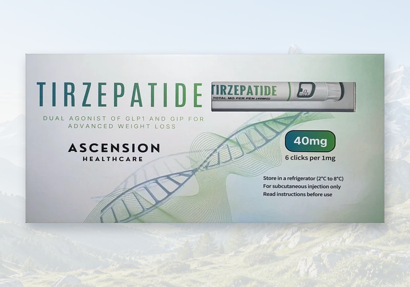 Ascension Healthcare Tirzepatide 40mg pen in its original packaging