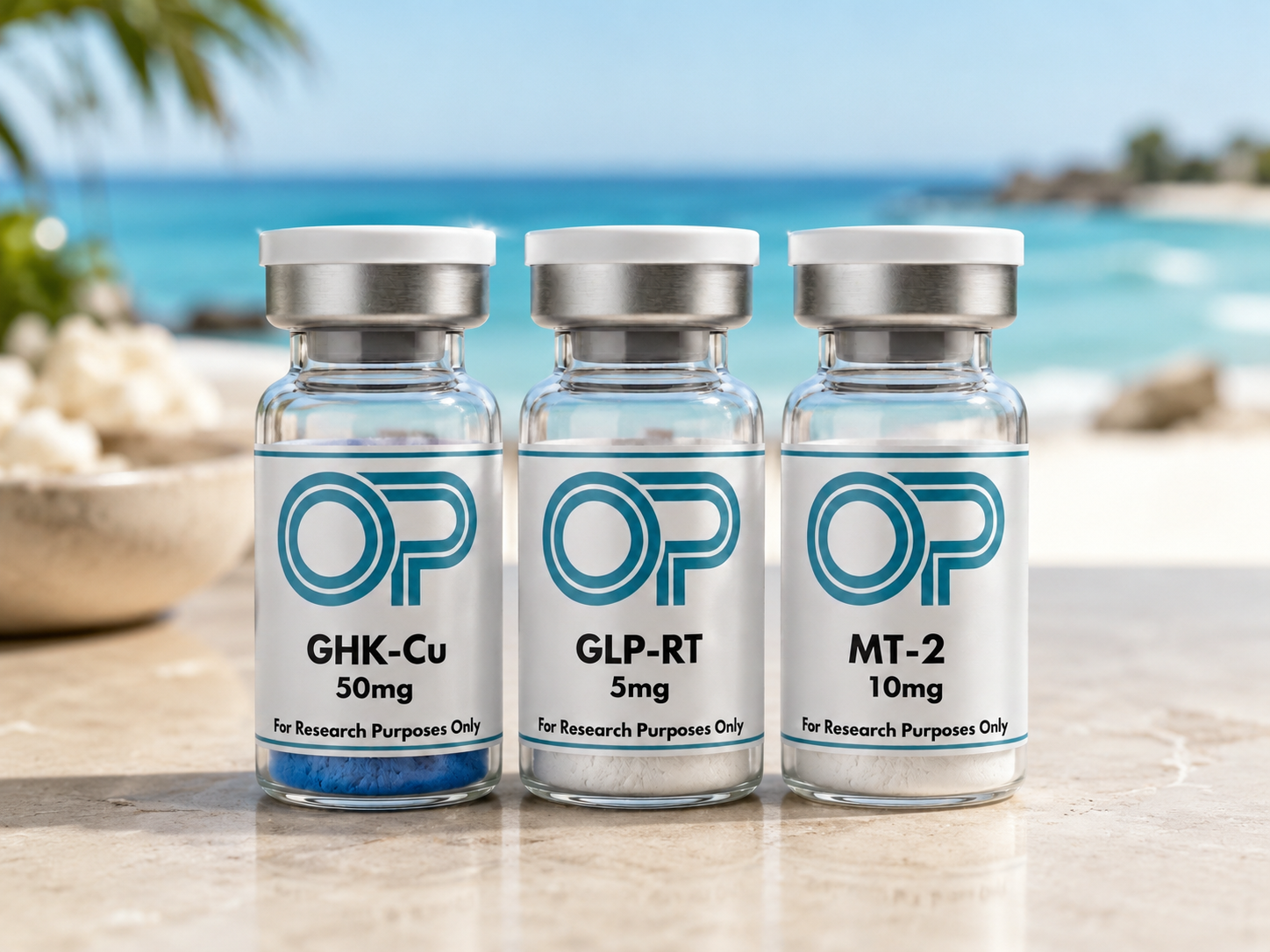 Summer peptide bundle — GLP-RT, MT-2, GHK-Cu with free bacteriostatic water